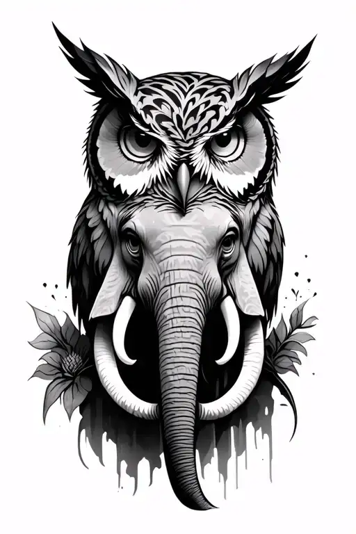 Owl And Elephant Head Emerging