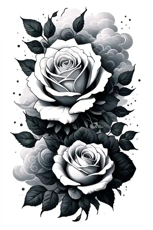 Roses And Clouds Floating