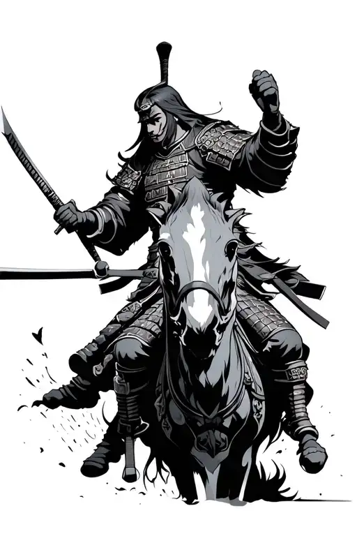 Anime Samurai Warrior Riding