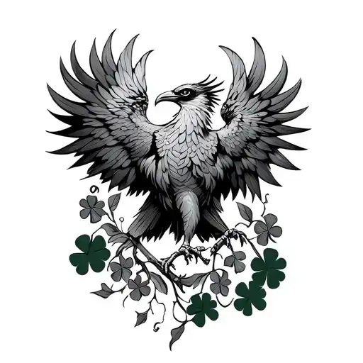 Phoenix And Luck Clover Garnish Vines