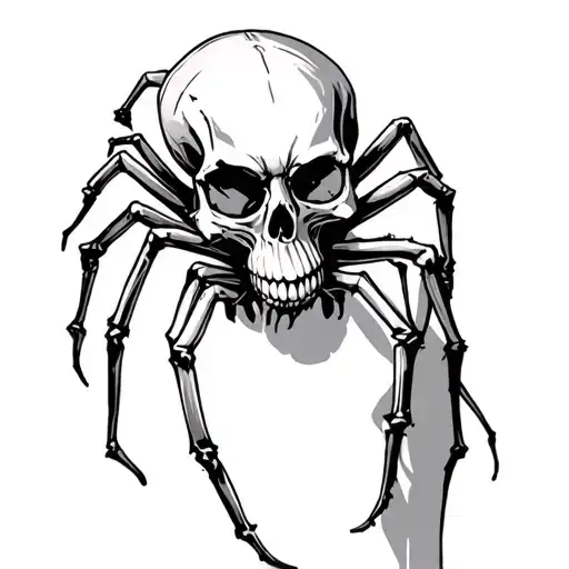Middle Finger Skull With Spider