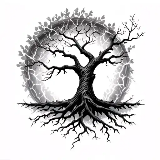 Tree Of Life Cross Lightning