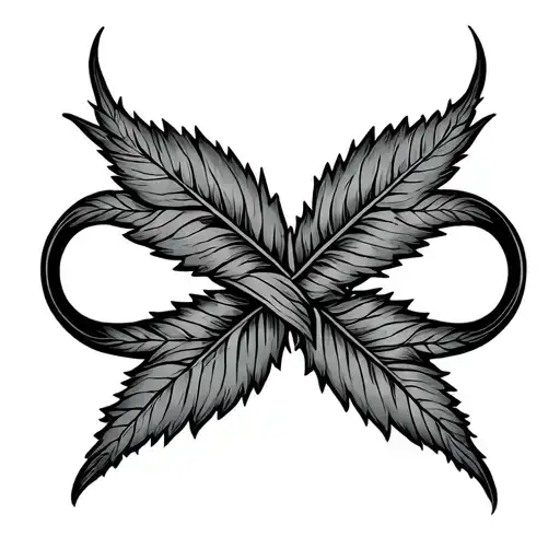 Weed Leaf Intertwined Infinity Symbols