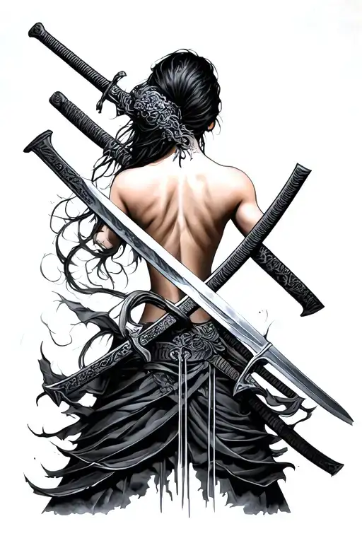 Katana Sword Full Length Back Piece