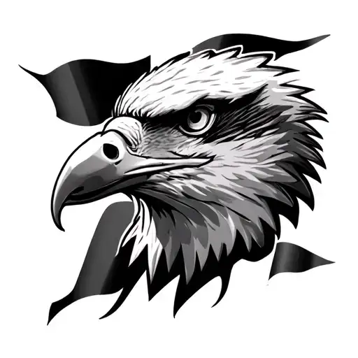 Bald Eagle Head Flag Backround