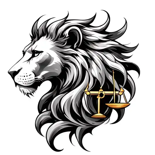 Zodic Leo And Libra Combine Tatoo