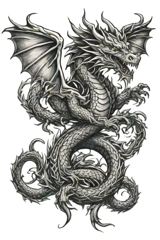 Beautiful Tattoo On Chest Male Dragon