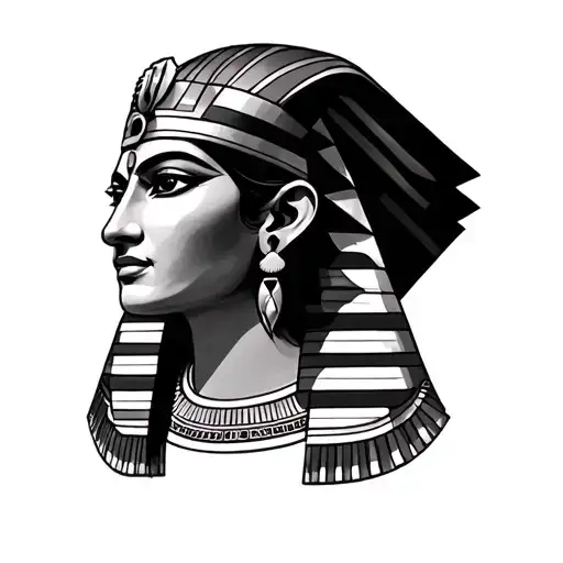 Frontale Portrait Of Cleopatra Egyptian Goddess