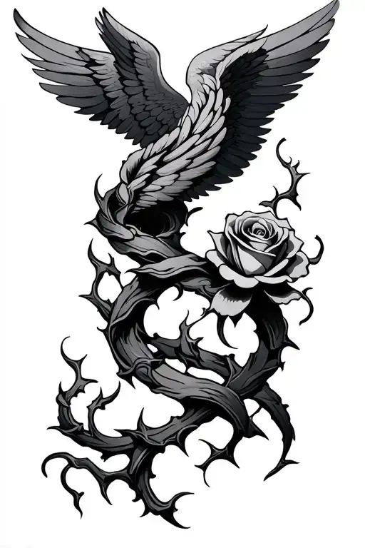 Smoldering Wings With Rose Thorns Wrapped