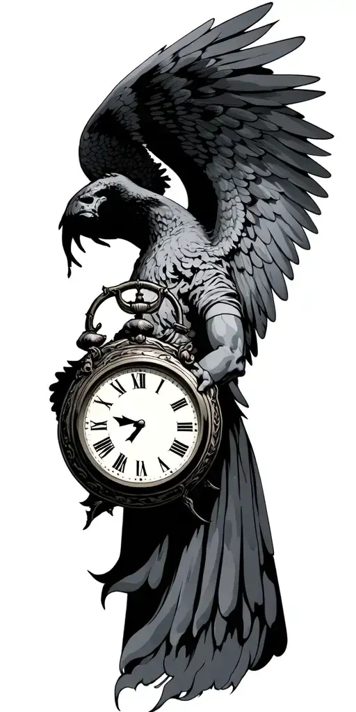 Faceless Angel Holding Clock