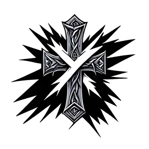 Nordic Cross With Lightning