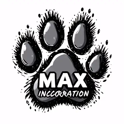 Dog Paw Print With The Name Max Incorporated