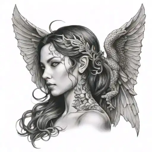 Woman With Dragon Wings Portrait