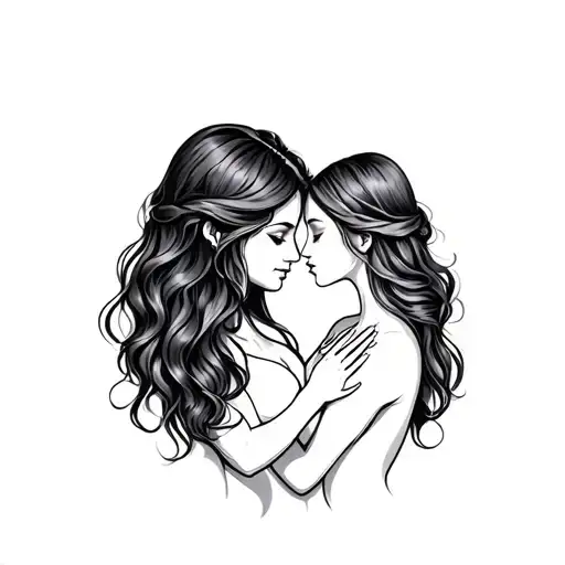 S And A Entwined Mother Daughter