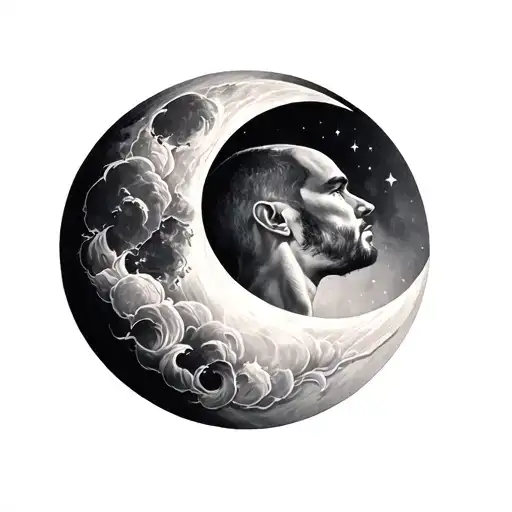 Moon Tattoo For A Man