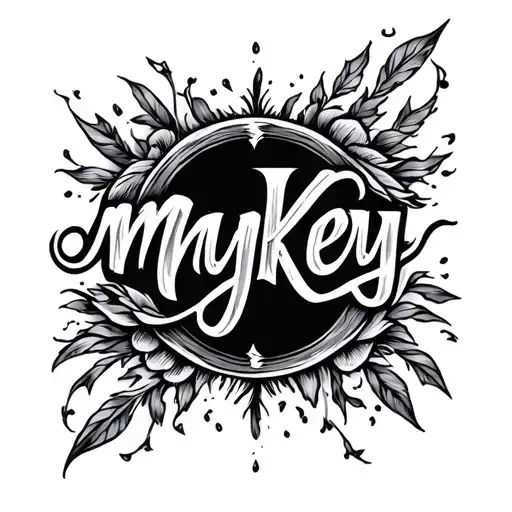 The Name Mykey But Like A Tattoo Design For The Back Shoulder Only The Words But Pretty