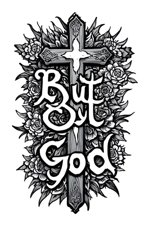 The Words But God With A Cross