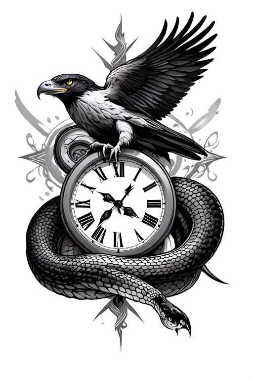Hawk Clock & Snake Dying