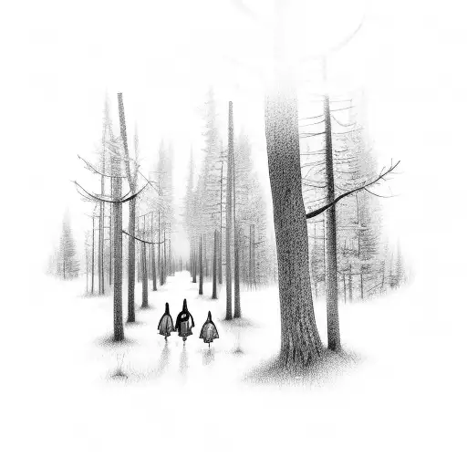 Forest With 2 Little Girls