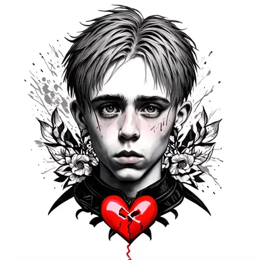 Lil Peep Tattoo With Broken Heart