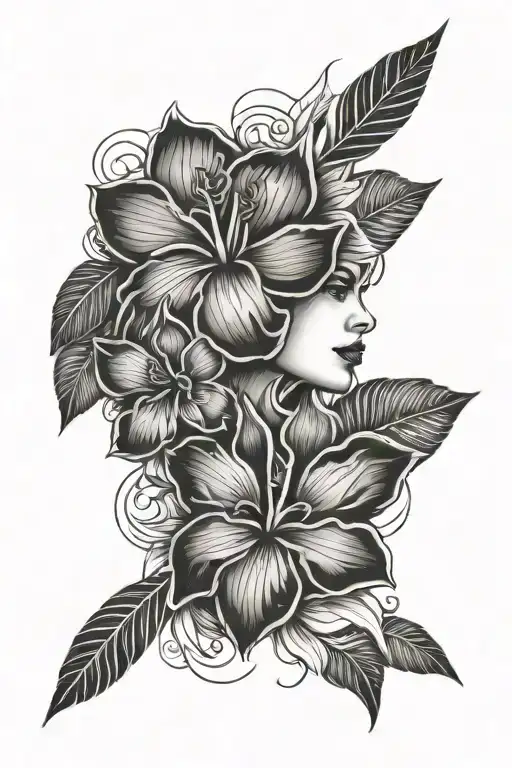 Samoan Shoulder Tattoo For Female With Flower
