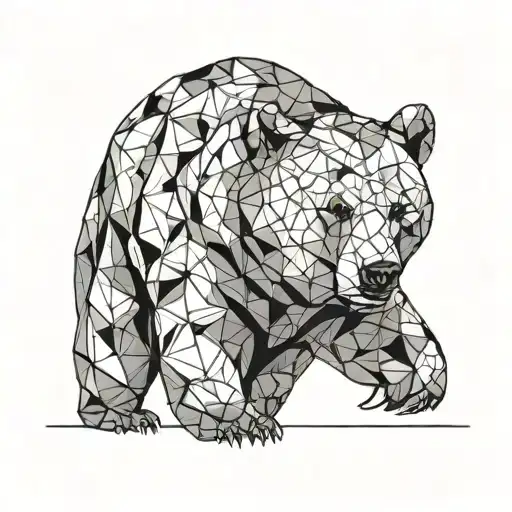 A Minimalist Graphic Representation Of A Bear In A Geometric Style