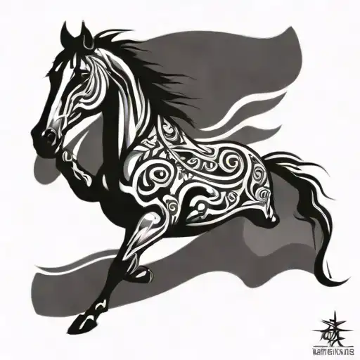 Eight Legs Tribal Horse Jumping