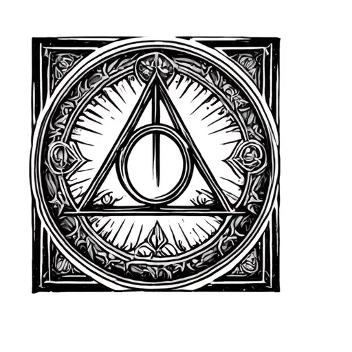Deathly Hallows Symbol But A Penny In The Circle