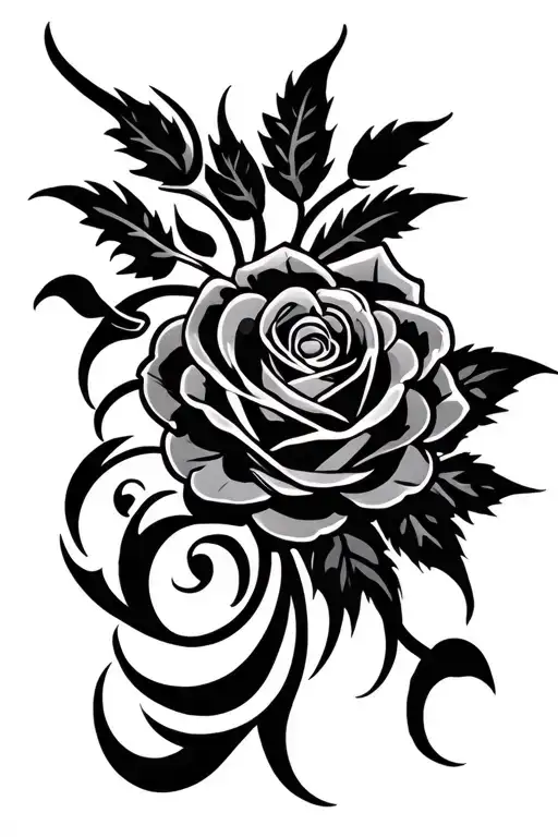Tribal Rose Intertwined