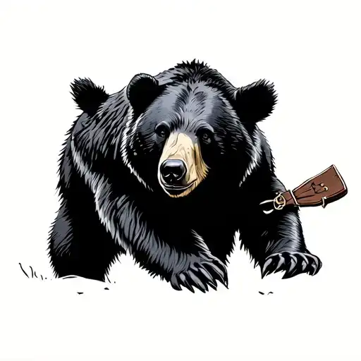 Cowboy Wrangling A Black Bear