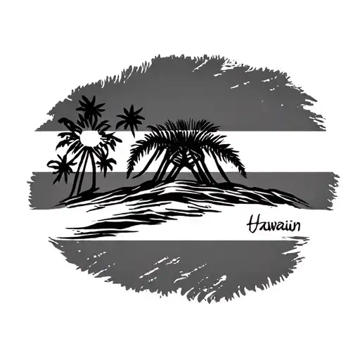 Hawaiian And California Flag Intertwined