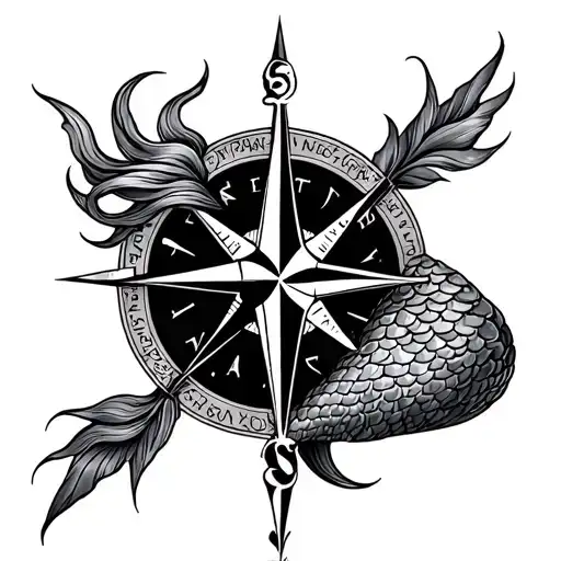 Mermaid And Compass