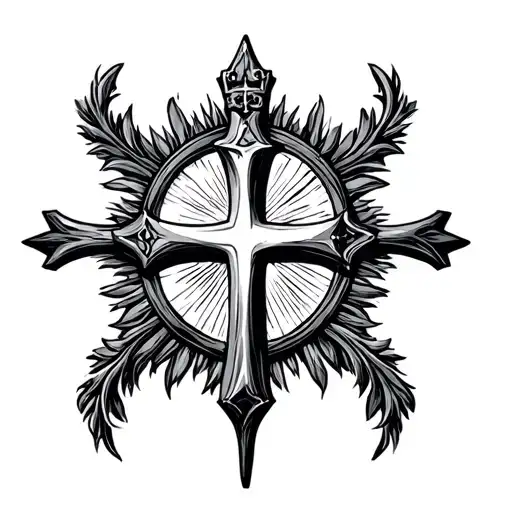 Christian Cross From Above Above The Crown Cross