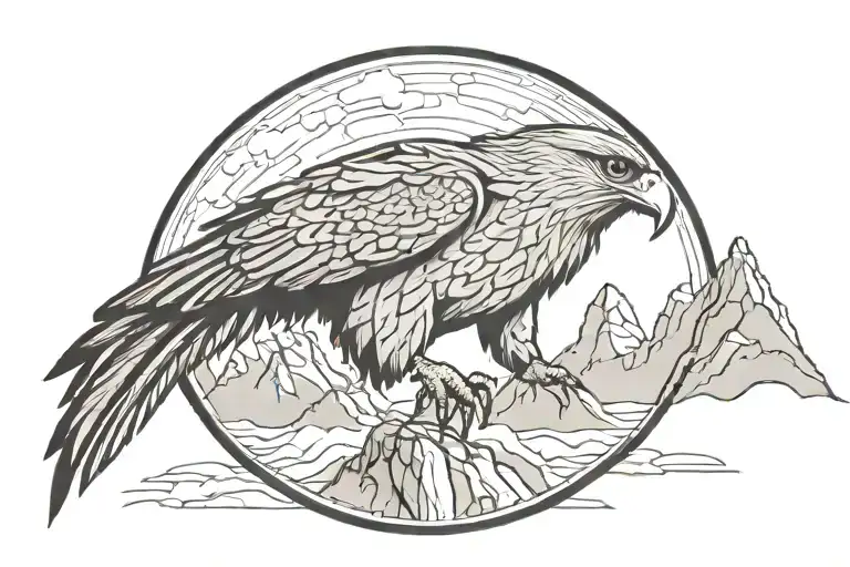 Rocky Falcon Mountain Scape