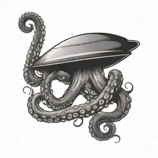 Octopus Wrapped Around A Ufo