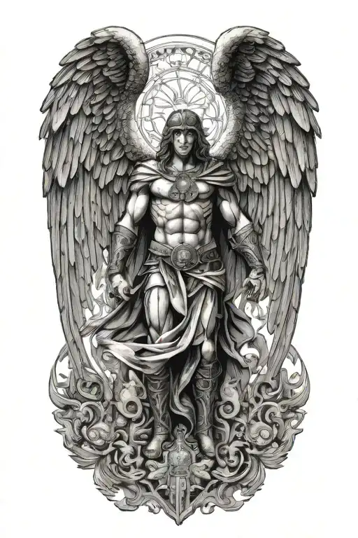 Archangel Michael With Big Wings Spread