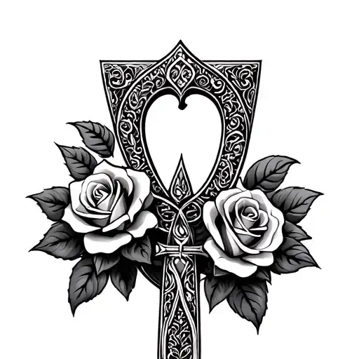 Ankh With Roses Intertwined