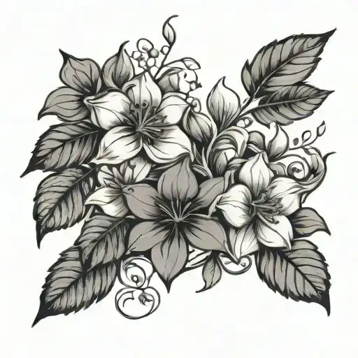 September And May Birth Flower With Vines