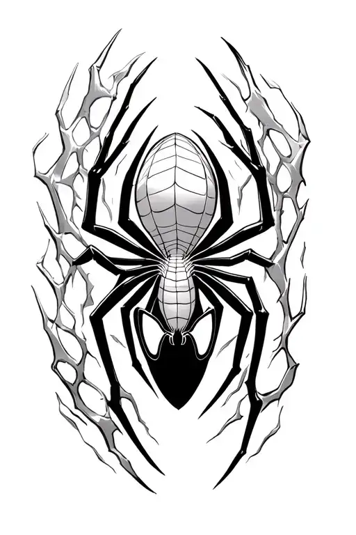 Spider With Spider-man Design In The Crevices Of The Spider Legs