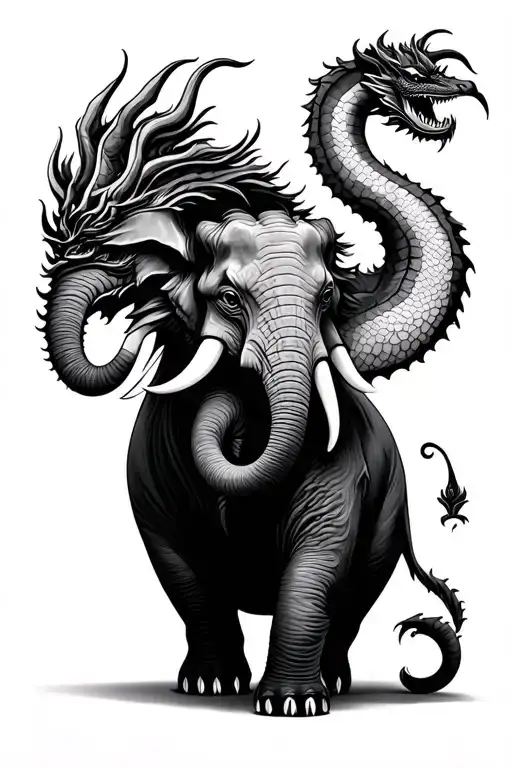 Elephant And Dragon