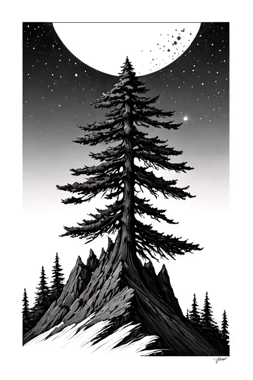 Trees Space Mountain Peak