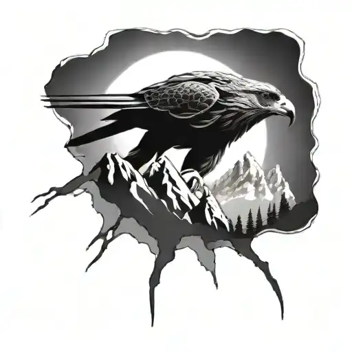 Mountains That Form A Falcon Outline