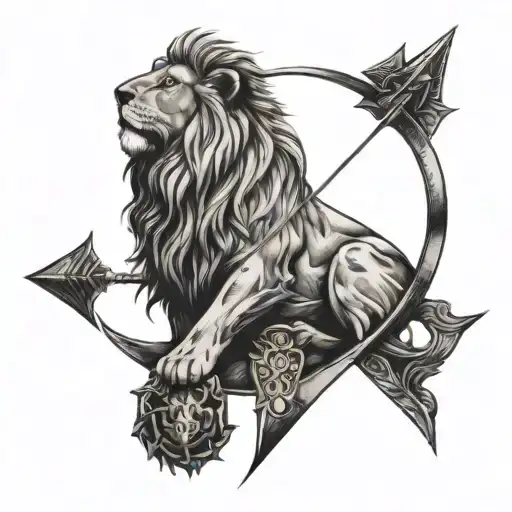 An Arrow With Leo Sunshine Design And A Lion Drawn On The Arrow