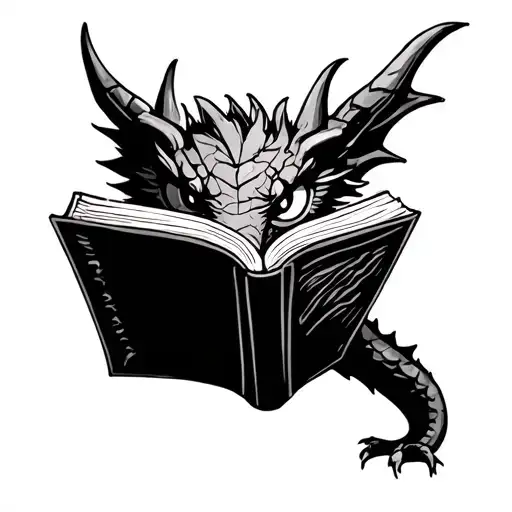 Small Dragon Reading A Book