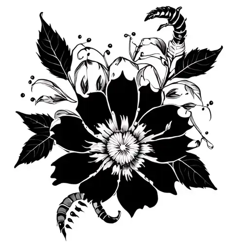 Cherry And Star Flower And Scorpion