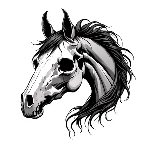 Horse Skull Half Dead Half Alive