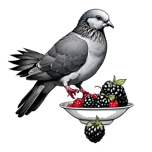 Hand Feeding Raspberries To A Dove