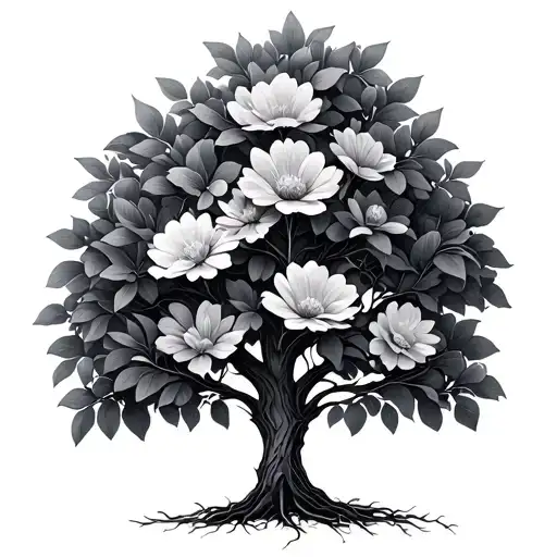 Flowers Growing Family Tree Growing