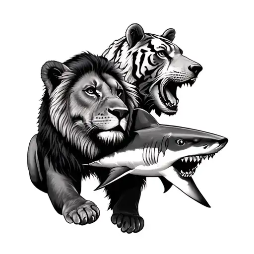 Lion And Tiger Shark And Bear