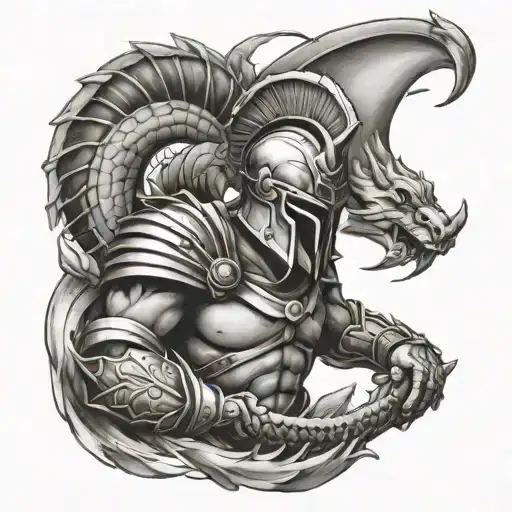 Spartan With Dragon